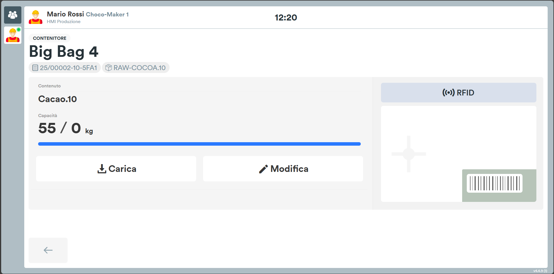 Containers > actions