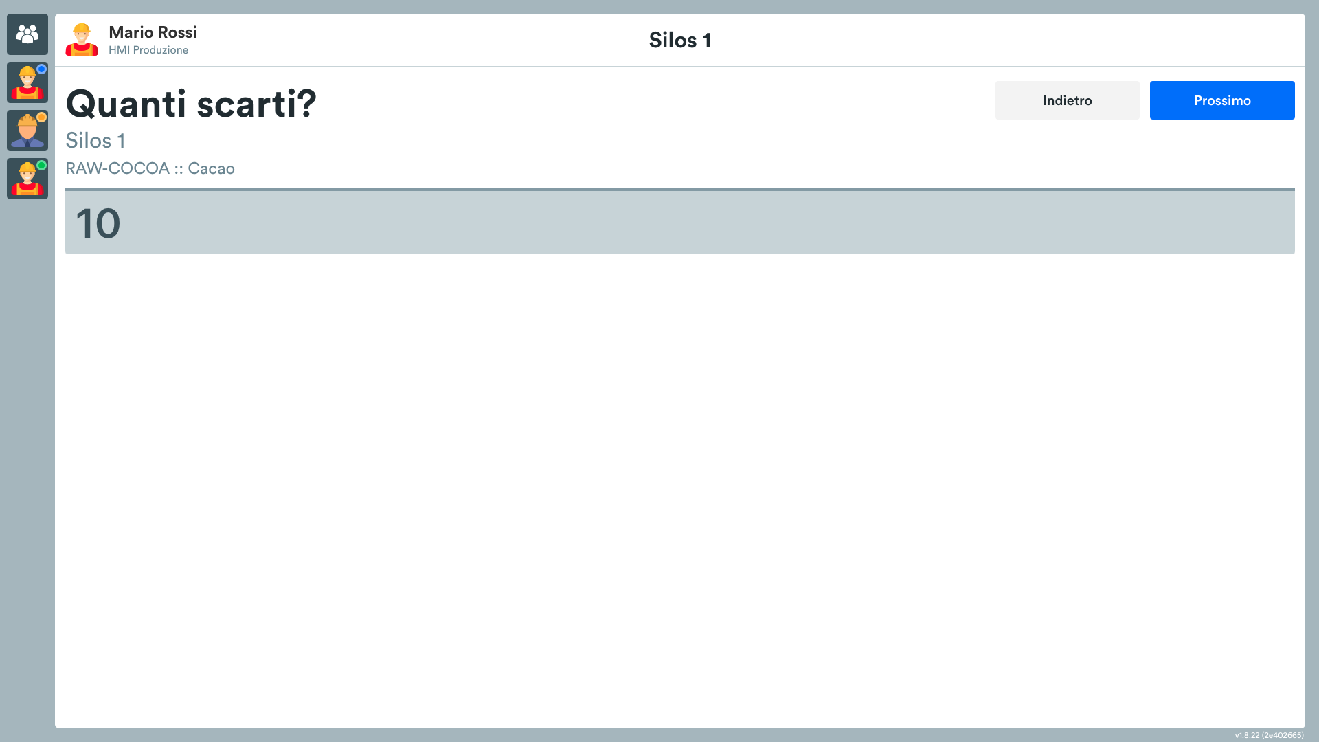 Containers > actions > quantity > load 2/3