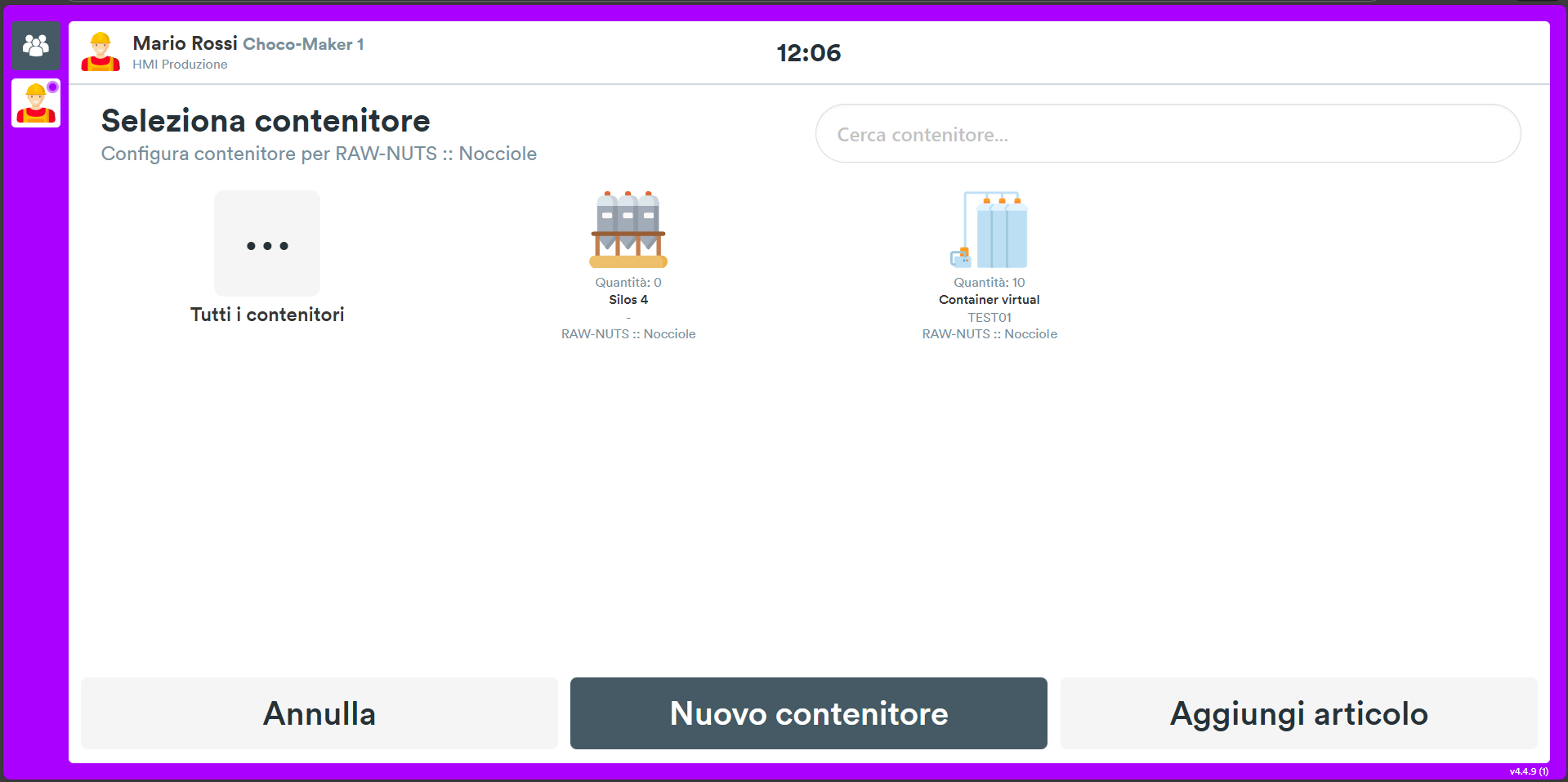 Material containers choose