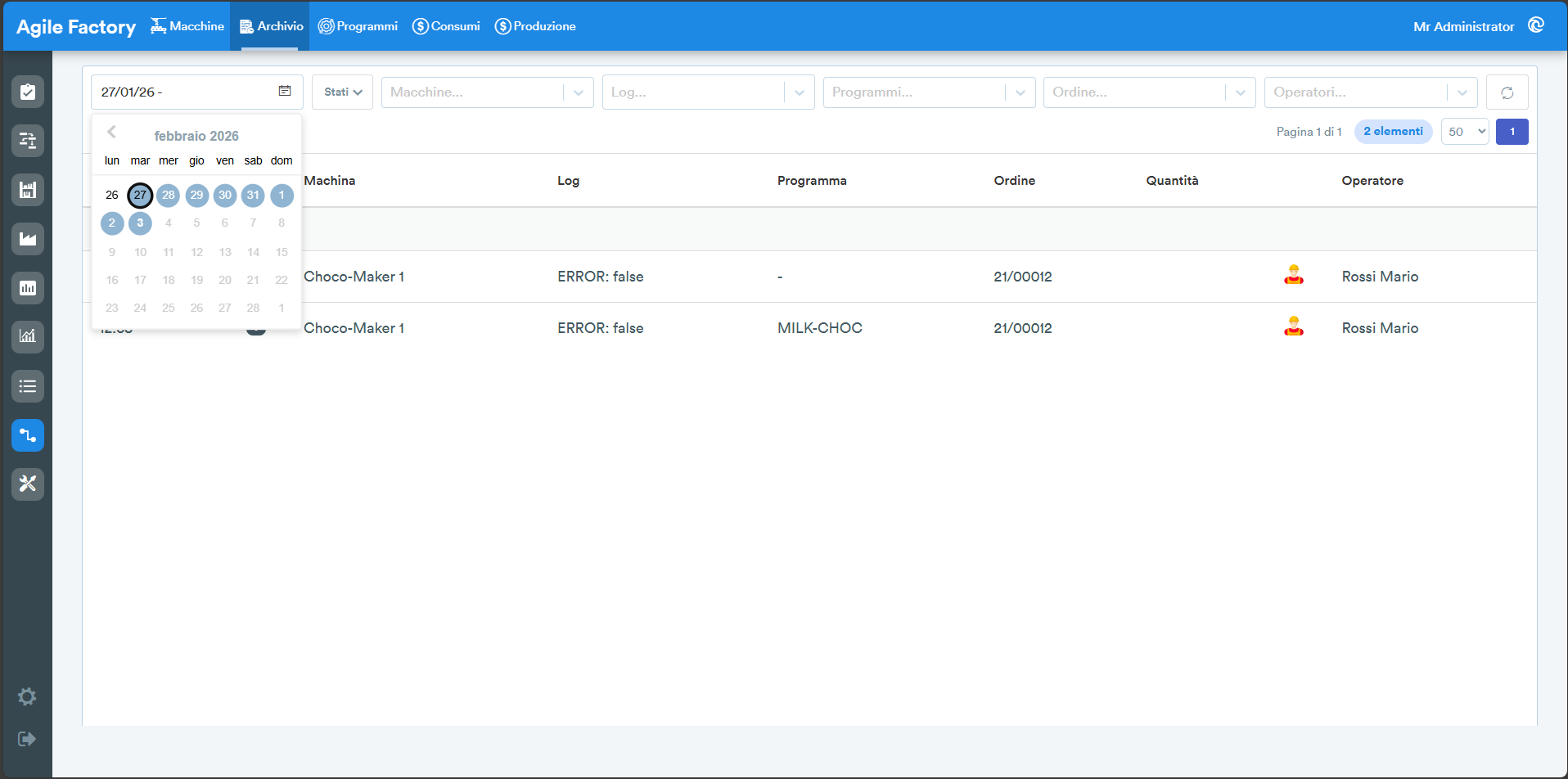Machines logs filters