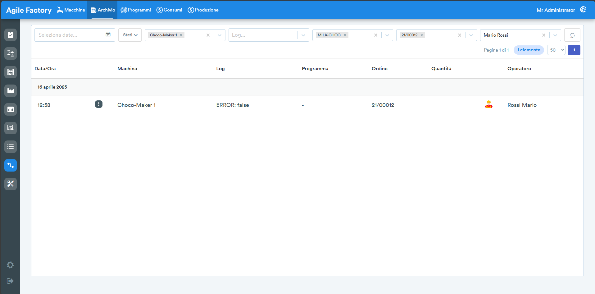Machines logs filters