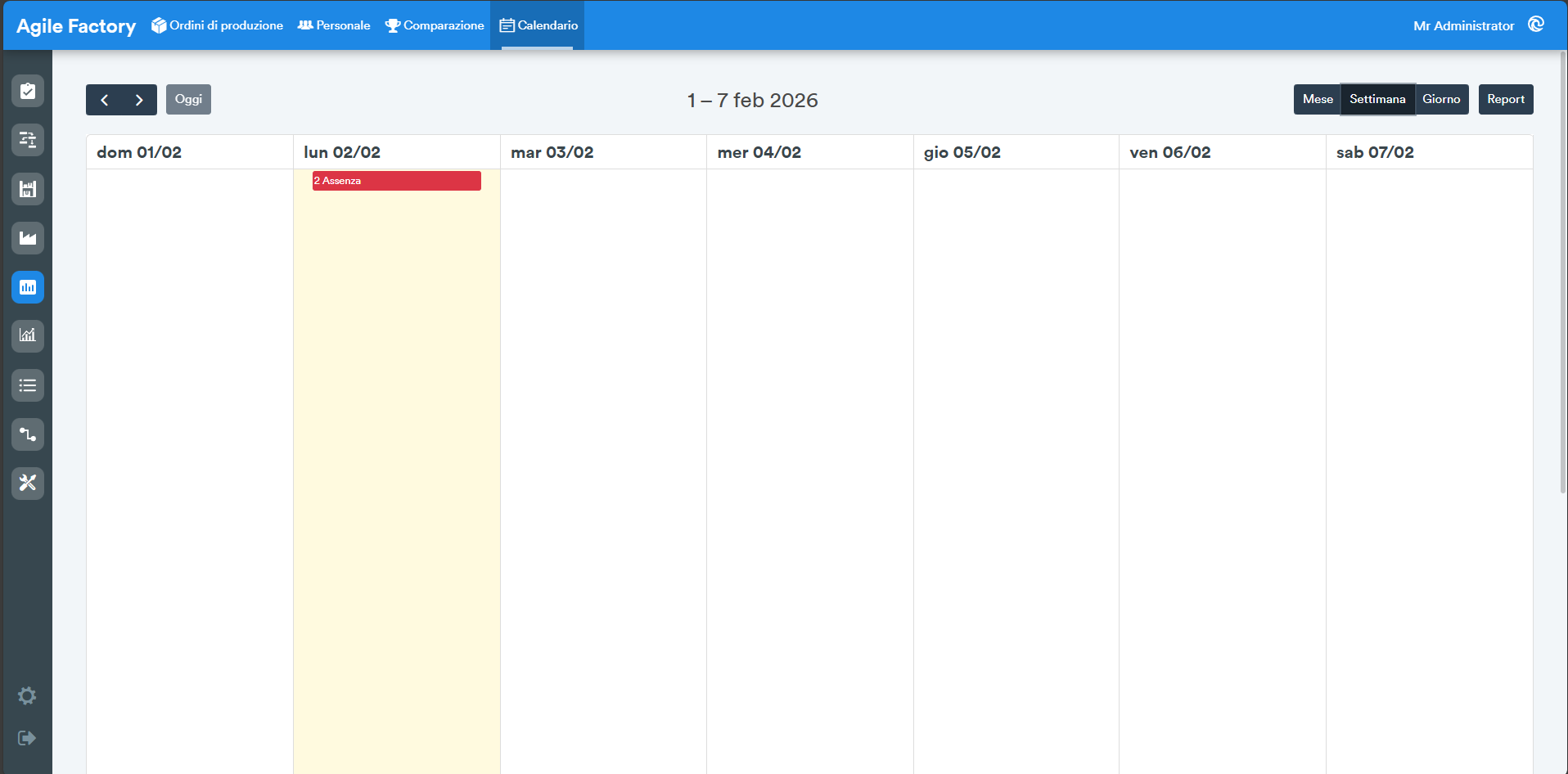 Calendar weekly