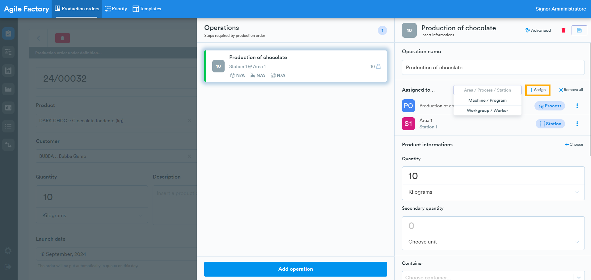 Assign dropdown
